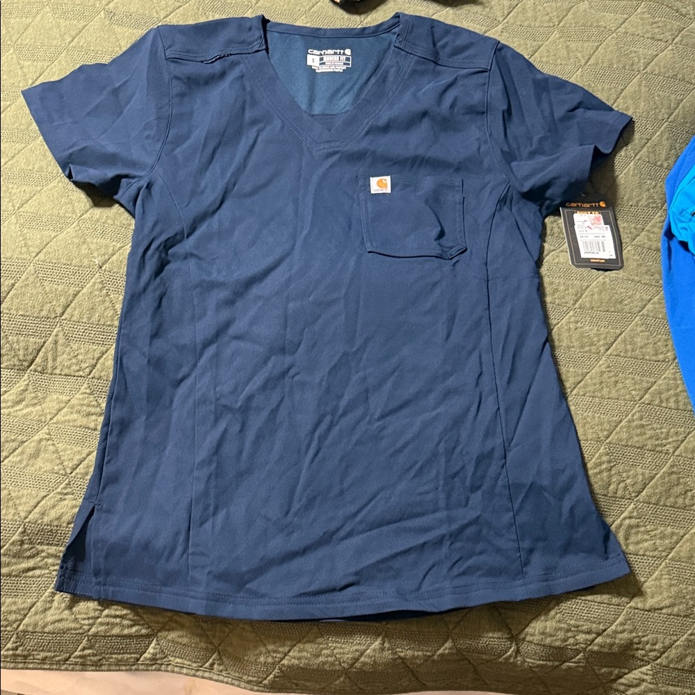 Carhartt Women's Deep Blue V-Neck Tee